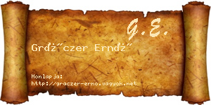 Gráczer Ernő névjegykártya